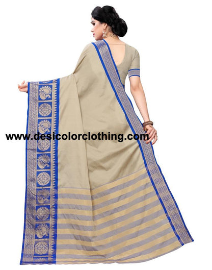 Grant Beige Coloured Poly Silk Jacquard Partywear saree