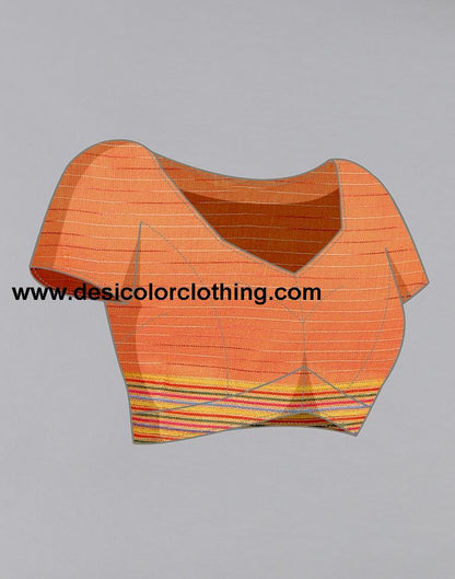 Orange Cotton Saree