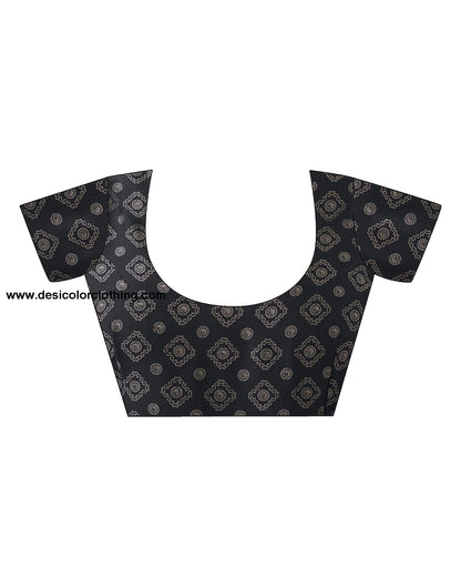 Black Georgette Printed Saree