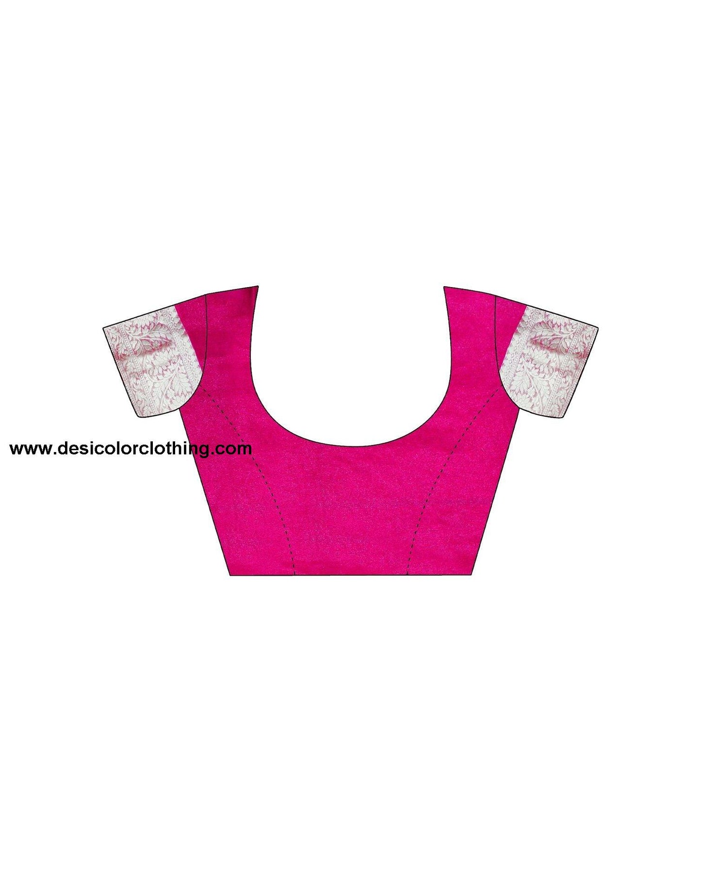 Rani Pink Plain Organza Saree