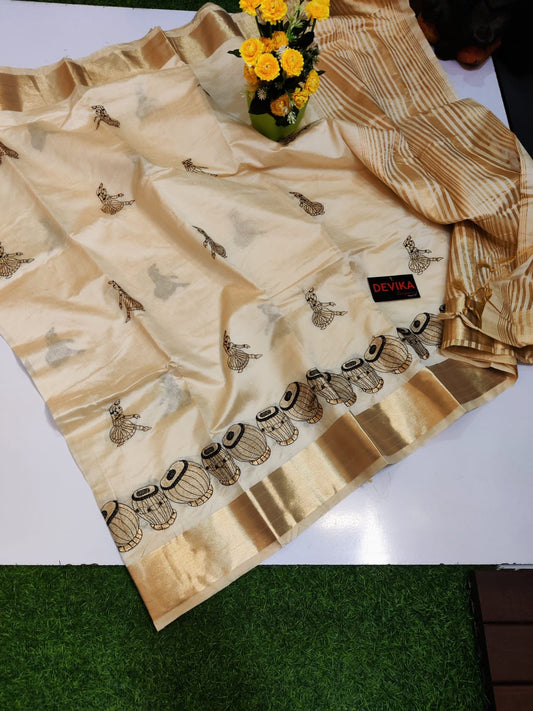 Product Image - Designer Georgette Saree with Exclusive Kalankari Weaving - Ethnic Wear