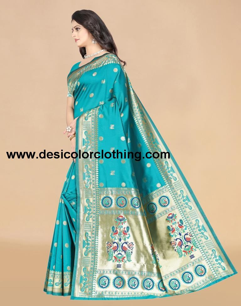 Rama Paithani Silk Saree