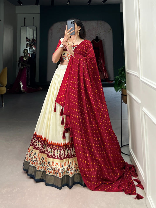 Product Image - Exquisite Printed Silk Lehenga Choli - Elevate Your Ethnic Wardrobe