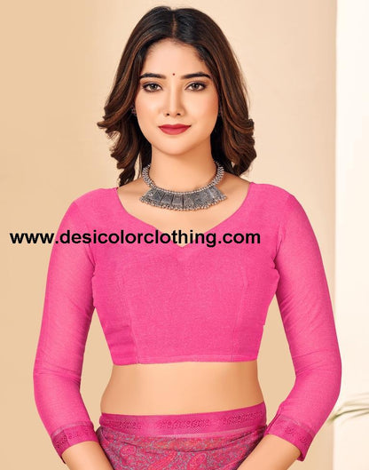 Pink Georgette Printed Sarees