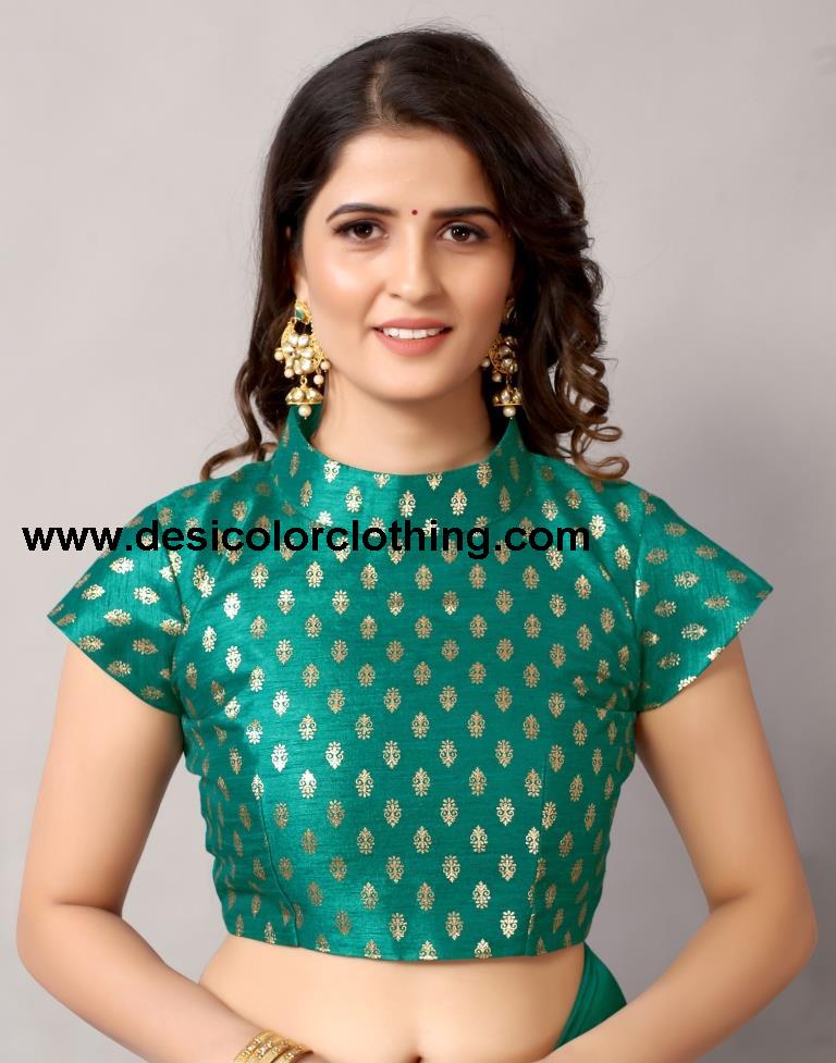 Rama Green Chiffon Saree