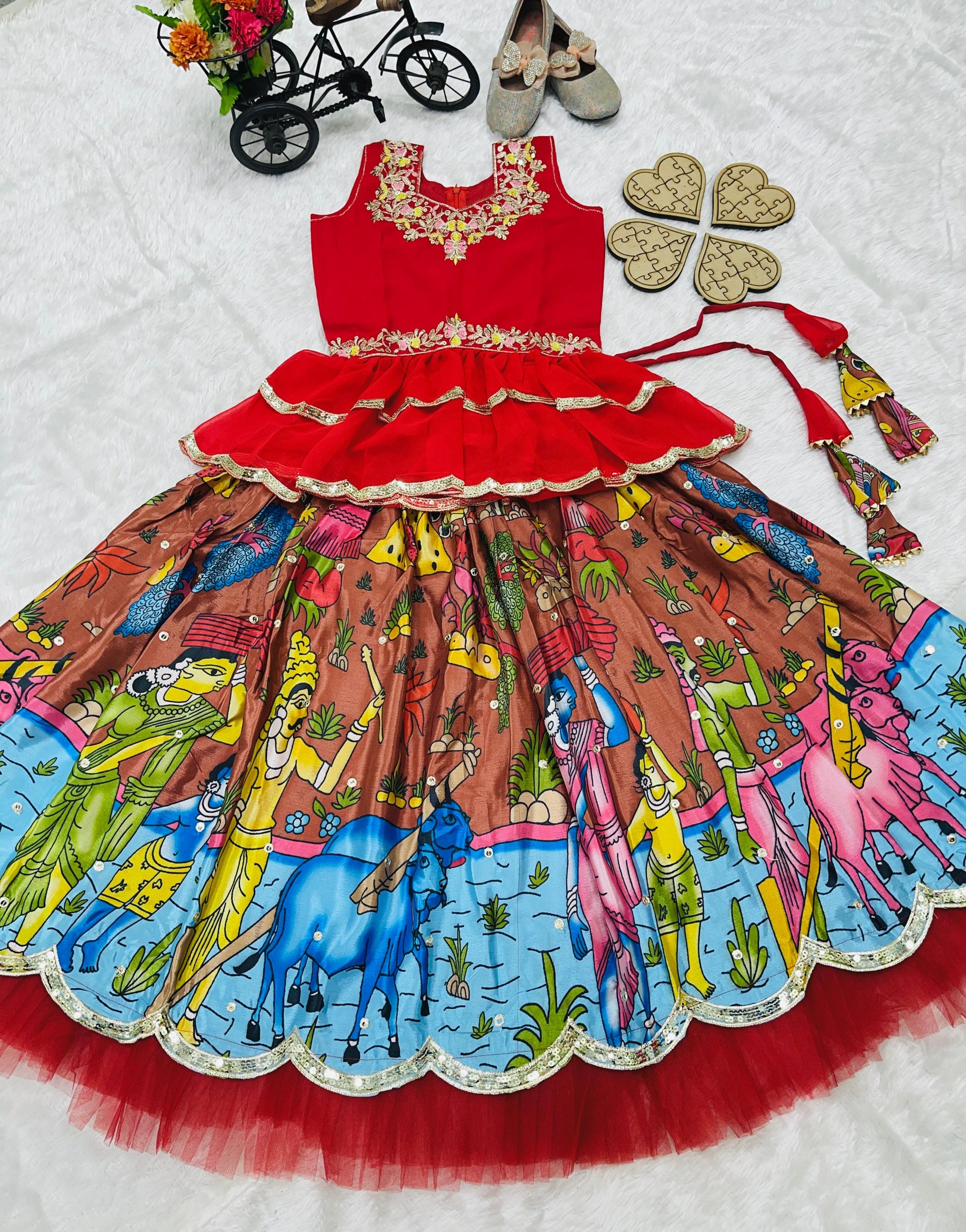 Product Image - Designer Kediya Style Lahenga Set - Ready to Wear Ethnic Wear