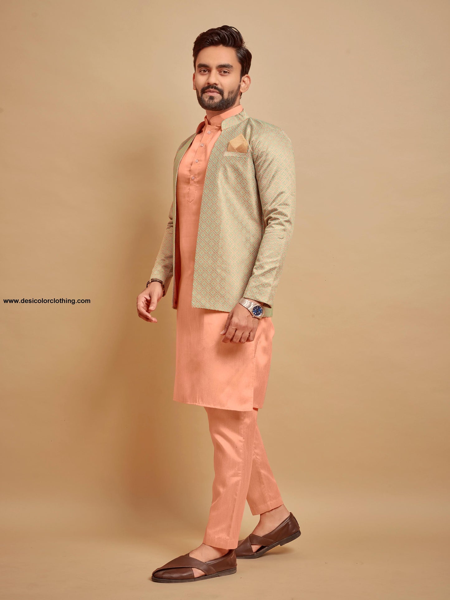 Bluevery Fashion Indo Western Style Jacket with Polo Pant Pair