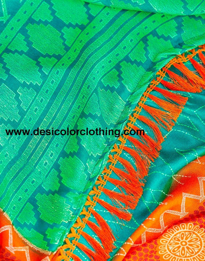 Teal Green Cotton Printed Sarees