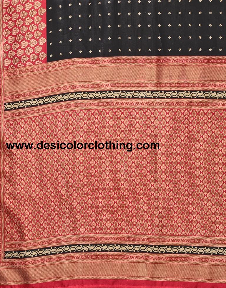 Black And Beige Silk Saree
