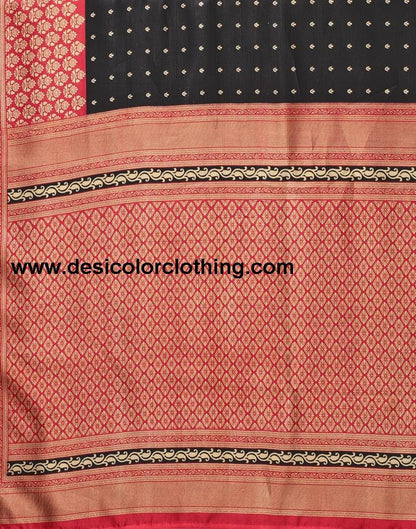 Black And Beige Silk Saree