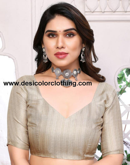 Beige Printed Silk Saree