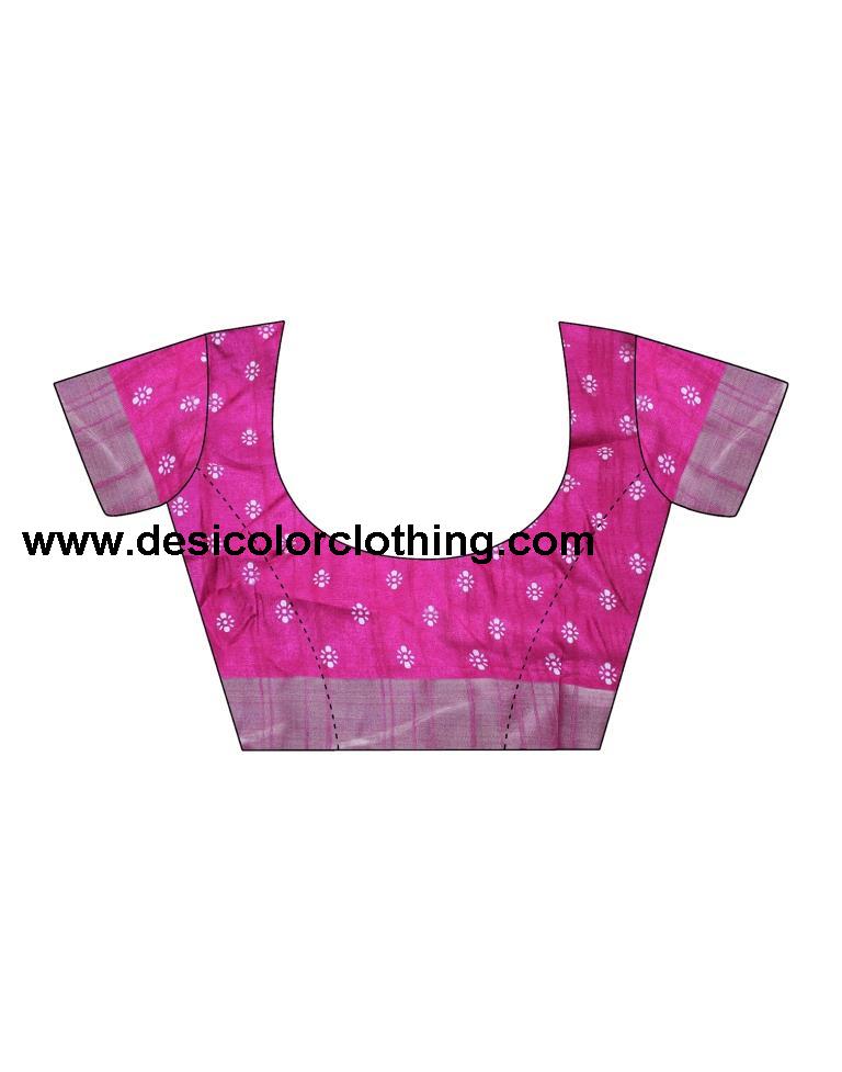 Pink Silk Printed Saree