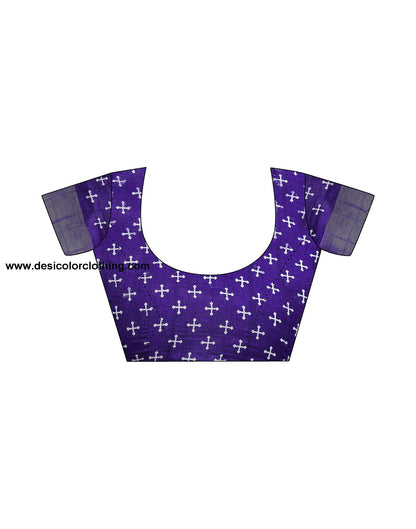 Violet Silk Printed Saree