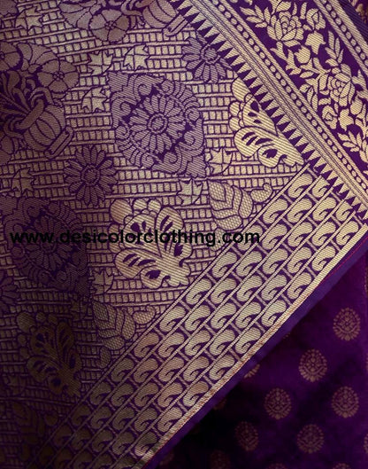 Purple Silk Weaving Saree