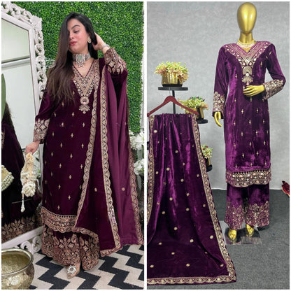 Product Image - 3 Piece Stylish Kurti Dupatta with Beautiful Palazzo