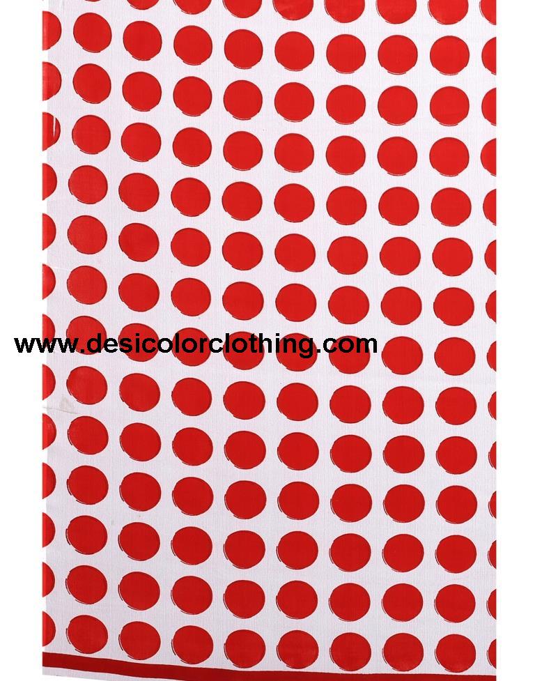 Red Polka Printed Saree | 2095S437
