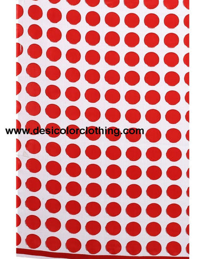 Red Polka Printed Saree | 2095S437