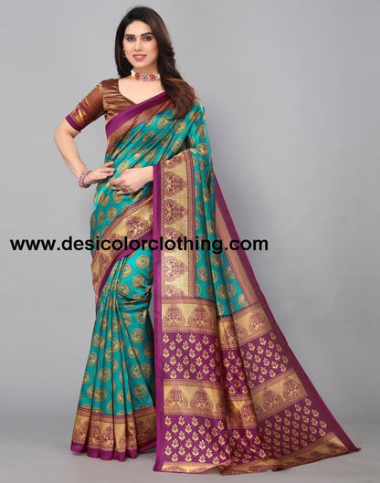 Rama Green Banarasi Silk Saree
