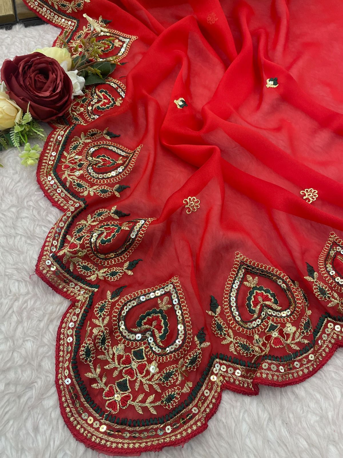 Product Image - Designer Rangoli Silk Saree with Fancy Thread & Sequence Work