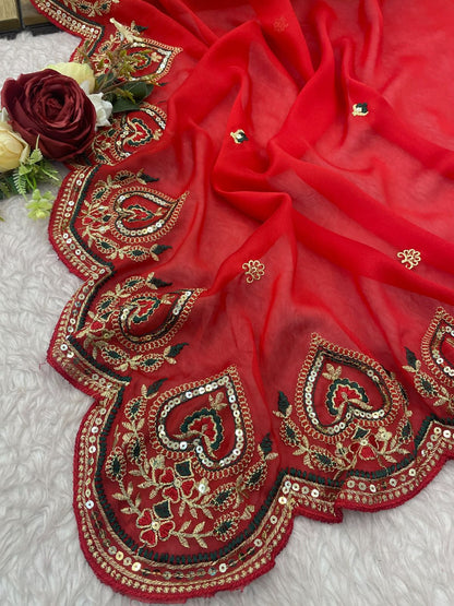 Product Image - Designer Rangoli Silk Saree with Fancy Thread & Sequence Work