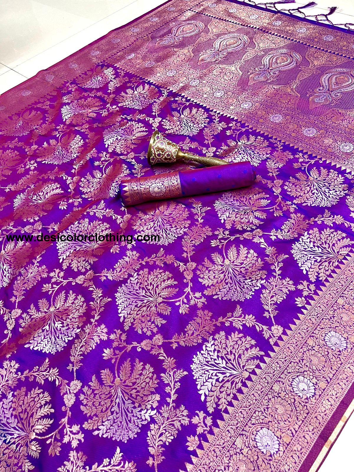 Pure Silk Saree with Minakari Work and Original Jari