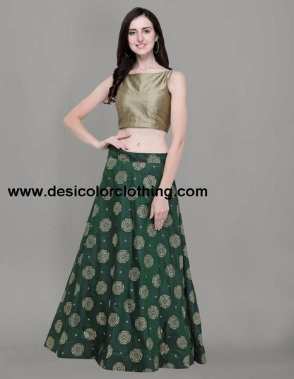 Beguiling Purple Coloured Poly Silk Foil Printed Casual Wear Lehenga
