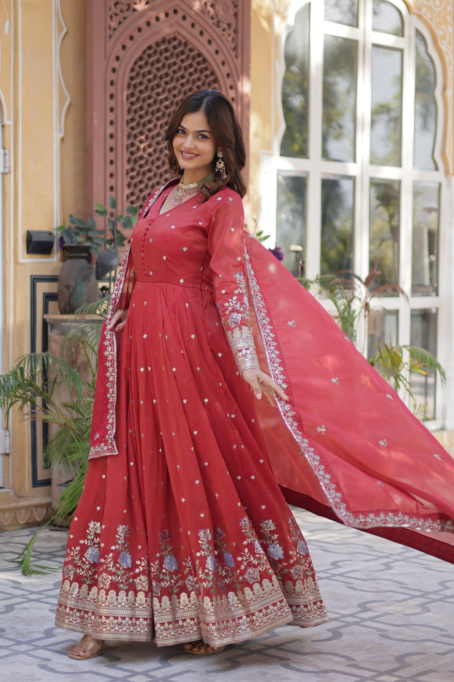 Product Image - Premium Readymade Gown with Dupatta Set