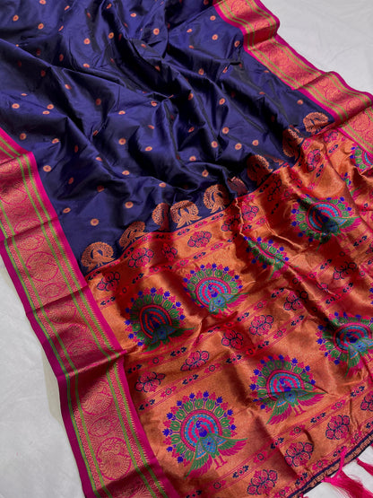 Product Image - Exquisite Soft Silk Saree with Paithani Meenakari Weaves - Festive Wear