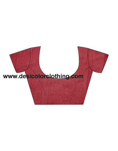 Red Striped Chiffon Printed Saree