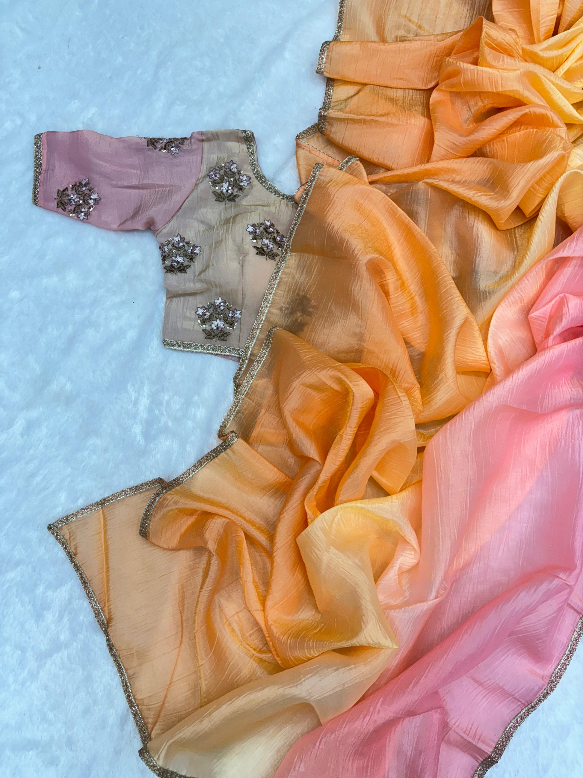 Product Image - Magic Soft Designer Fendy Crush Silk Saree - Festive Ethnic Wear