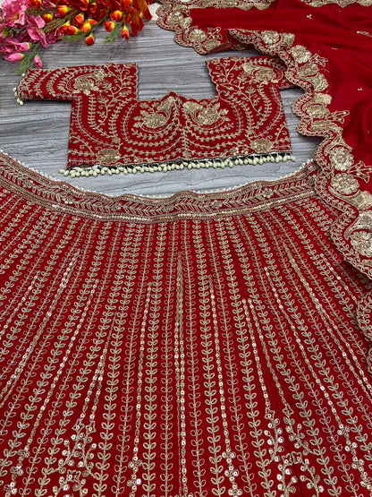 Product Image - Stunning Designer Lehenga Red