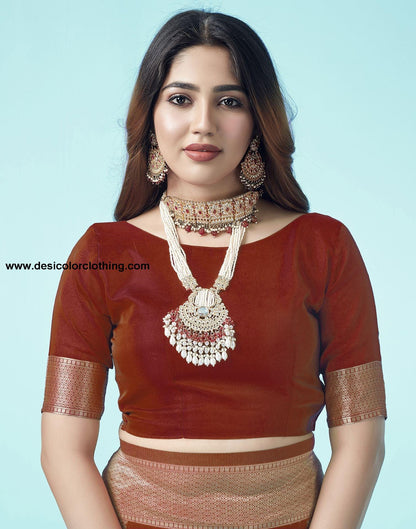 Red Jacquard Silk Saree