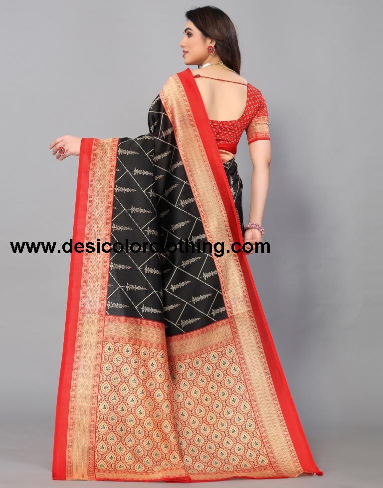 Black Banarasi Silk Saree