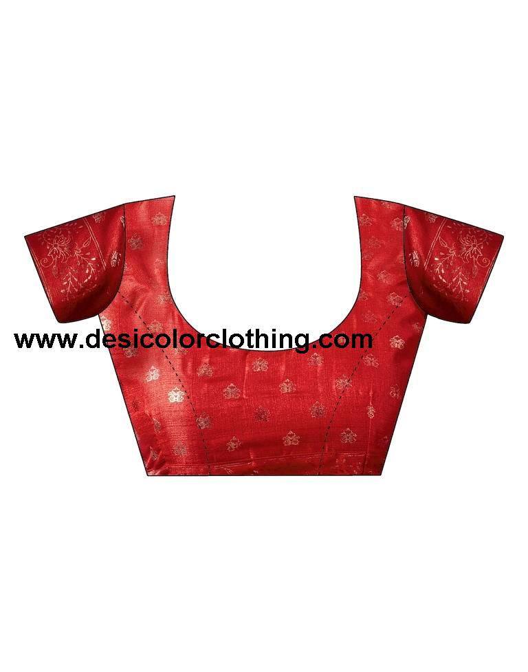 Red Silk Printed Saree