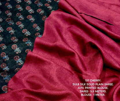 Product Image - Designer Georgette Saree with Printed Jute Silk Blouse – Ideal Festive & Wedding Wear