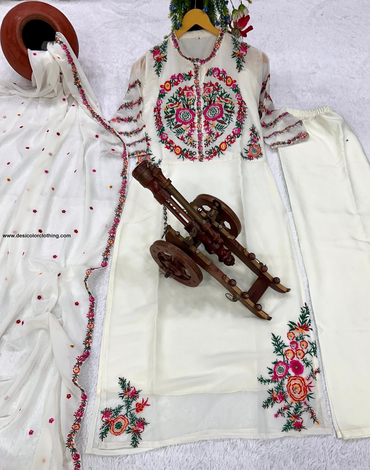 Party Wear Fox Georgette Kurti Pant