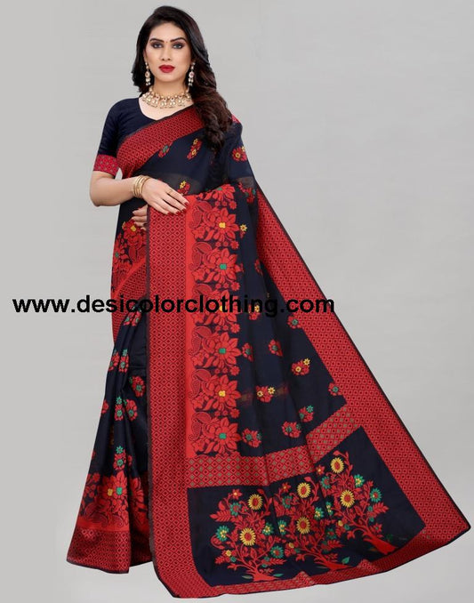 Distinctive Blue Cotton Saree | 2069S134
