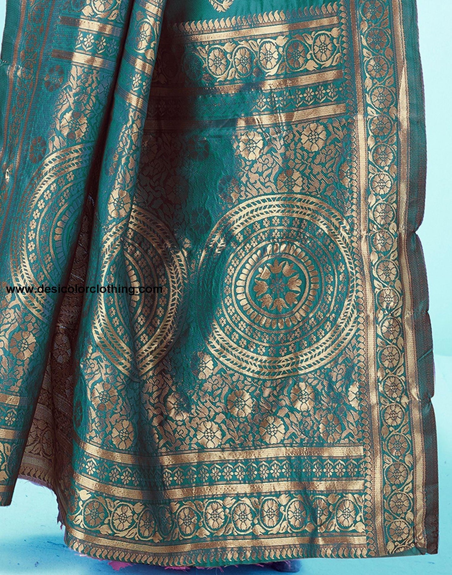 Rama Green Jacquard Silk Saree