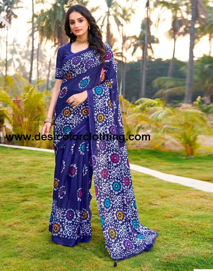 Violet Cotton Printed Ready To Wear
