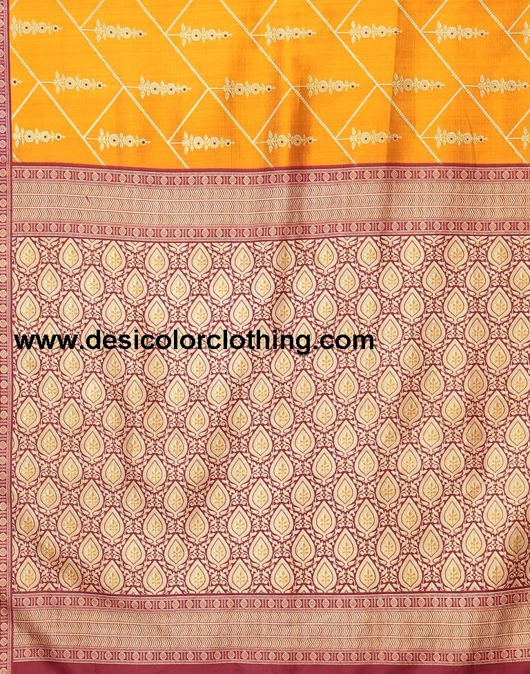 Yellow Banarasi Silk Saree
