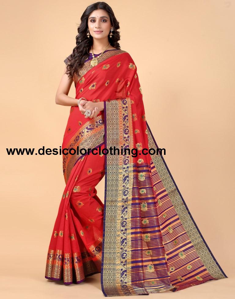 Red Silk Saree | SLV2370S132