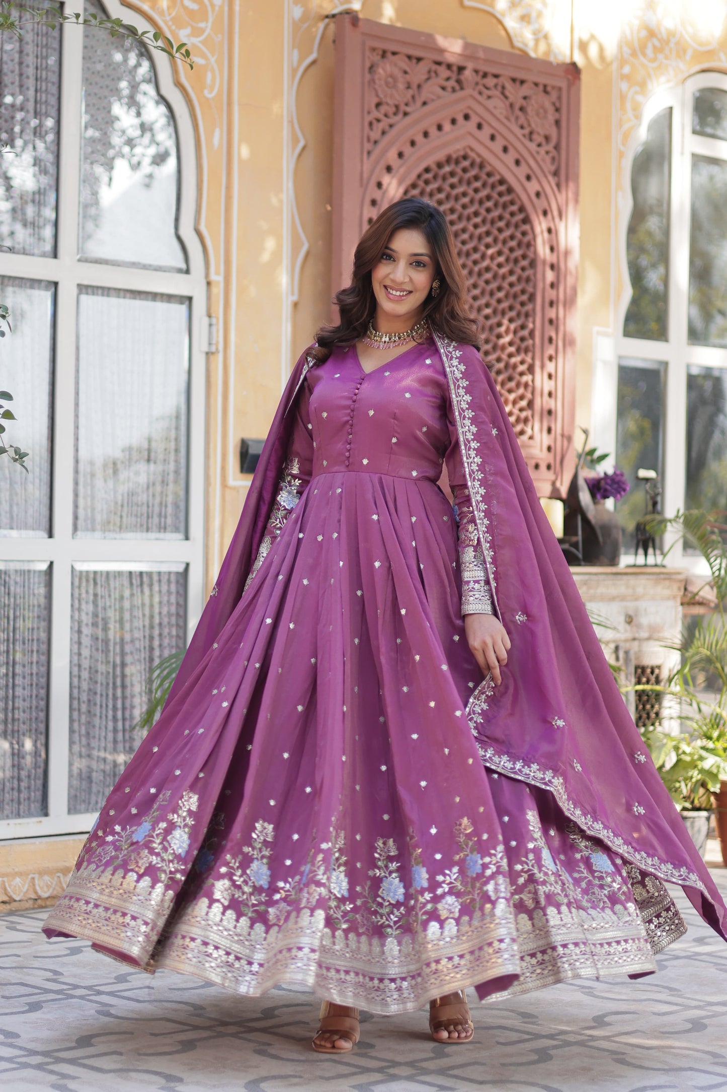 Product Image - Premium Readymade Gown with Dupatta Set