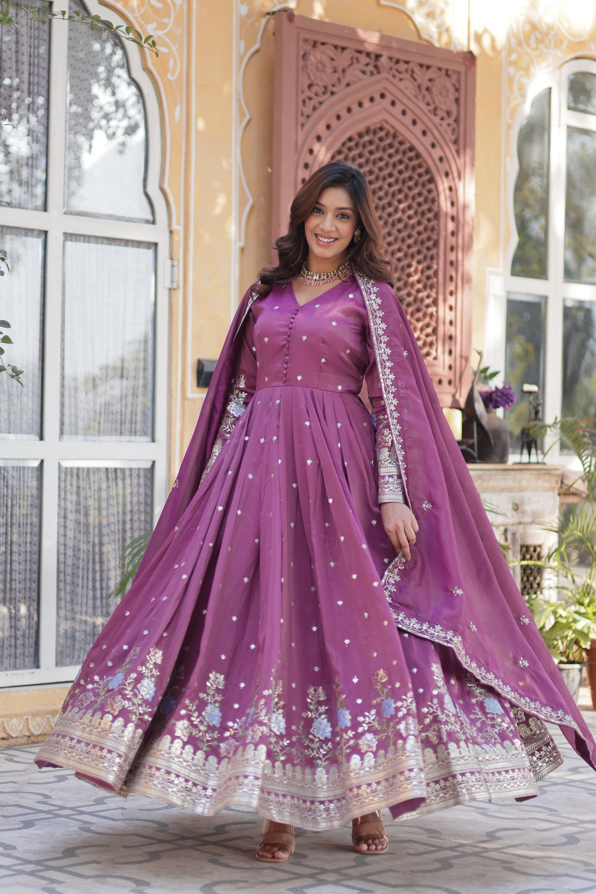 Product Image - Premium Readymade Gown with Dupatta Set