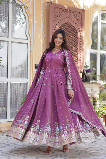 Product Image - Premium Readymade Gown with Dupatta Set