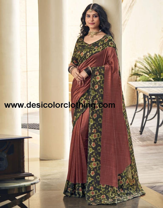 Black Silk Printed Saree