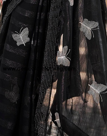 Black Chiffon Plain Ready To Wear