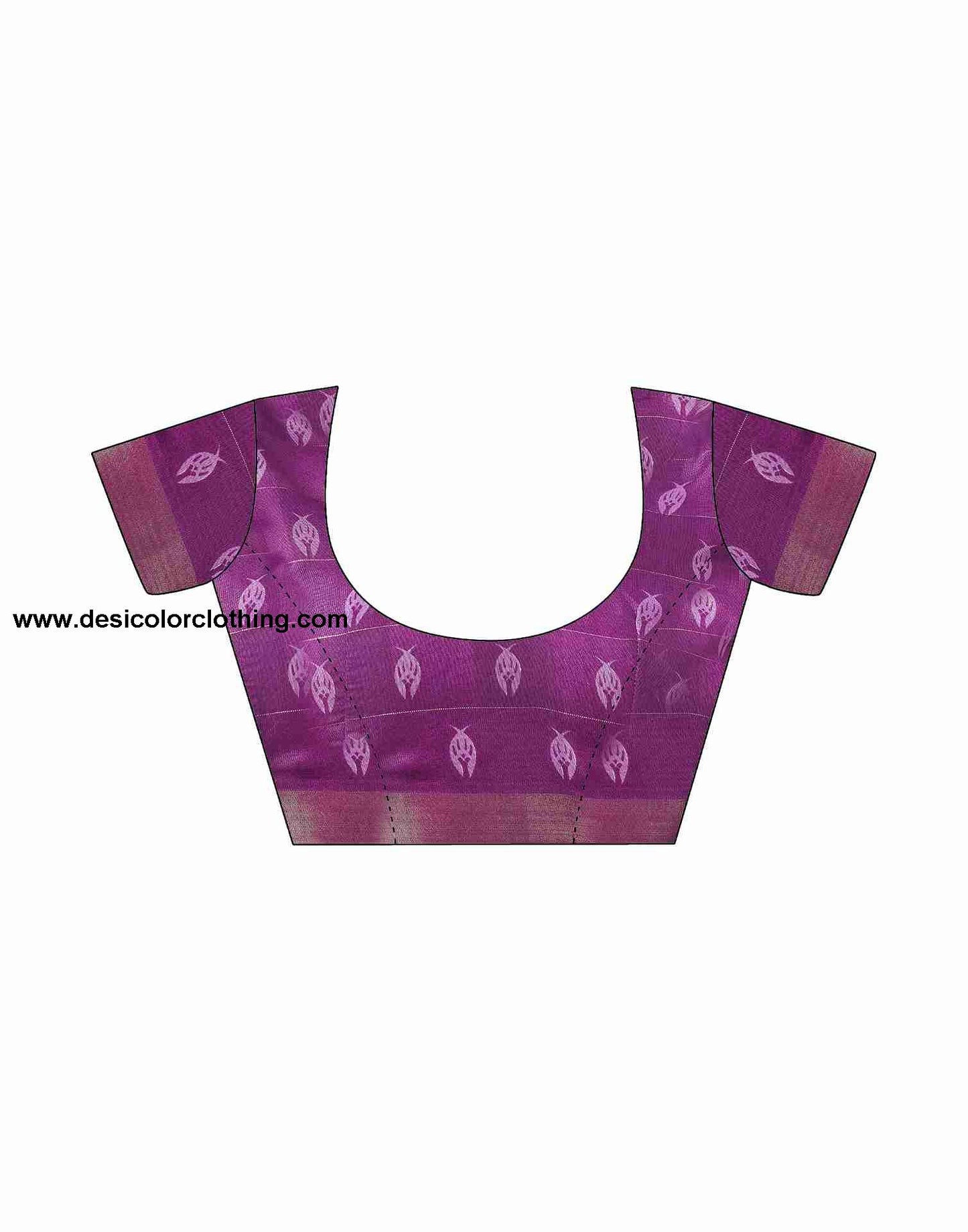 Purple Cotton Printed Saree