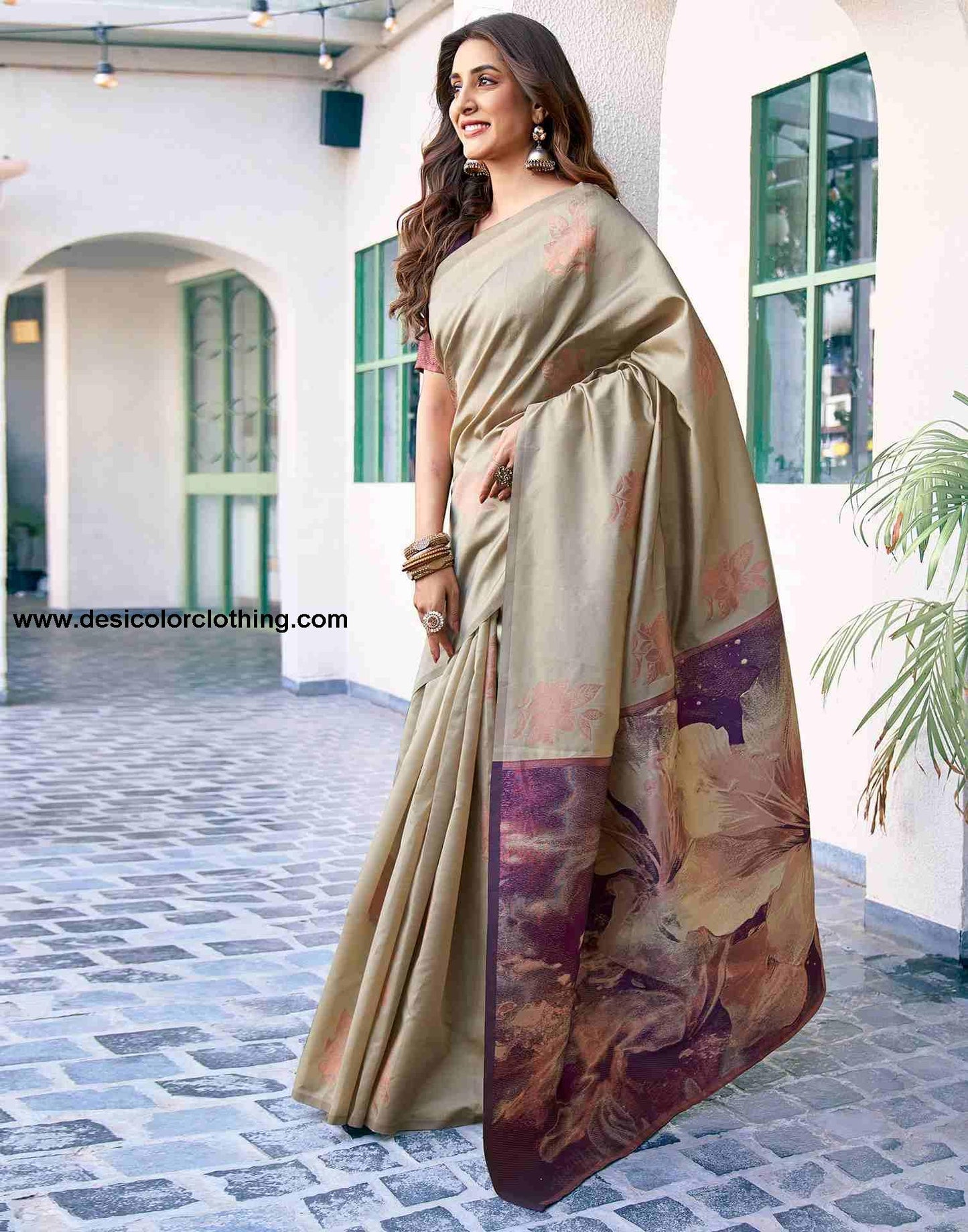 Purple Silk Woven Saree