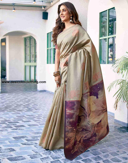 Purple Silk Woven Saree