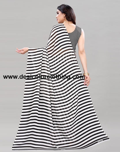 Black Printed Saree | 2097S452